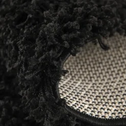 Muratap Loca Shaggy Rond Vloerkleed Zwart Hoogpolig - 150 CM ROND