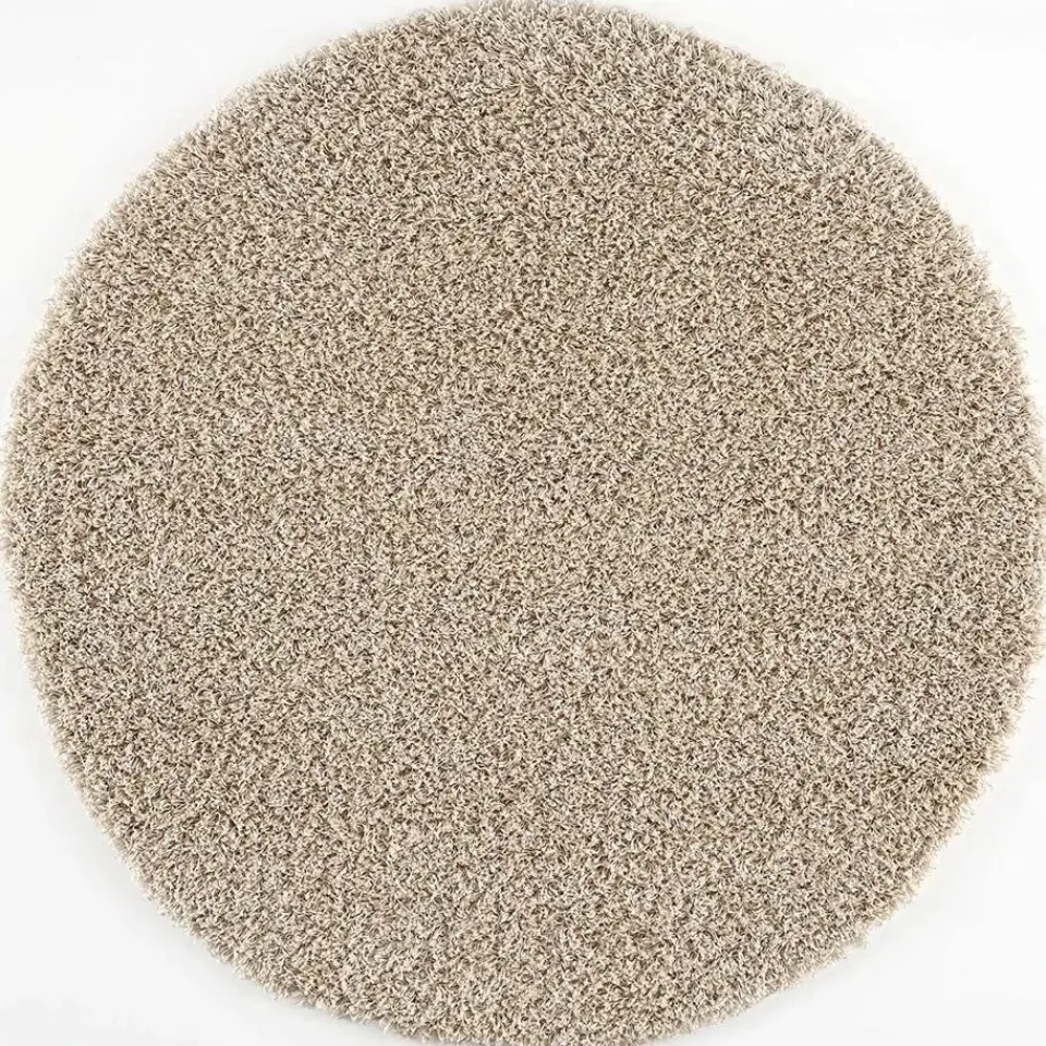 Muratap Loca Shaggy Rond Vloerkleed Beige Hoogpolig - 200 CM ROND Clearance