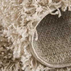 Muratap Loca Shaggy Rond Vloerkleed Beige Hoogpolig - 200 CM ROND Clearance