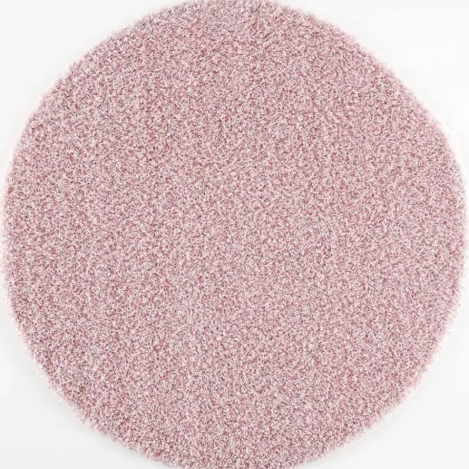 Muratap Loca Shaggy Rond Vloerkleed Licht Roze Hoogpolig - 150 CM ROND New