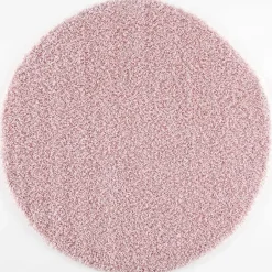 Muratap Loca Shaggy Rond Vloerkleed Licht Roze Hoogpolig - 150 CM ROND New