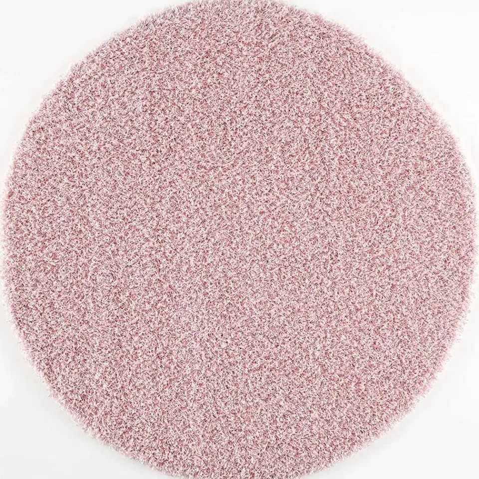 Muratap Loca Shaggy Rond Vloerkleed Licht Roze Hoogpolig - 150 CM ROND New