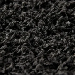 Muratap Loca Shaggy Rond Vloerkleed Zwart Hoogpolig - 120 CM ROND Sale