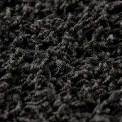 Muratap Loca Shaggy Rond Vloerkleed Zwart Hoogpolig - 120 CM ROND Sale