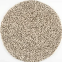 Muratap Loca Shaggy Rond Vloerkleed Beige Hoogpolig - 120 CM ROND New