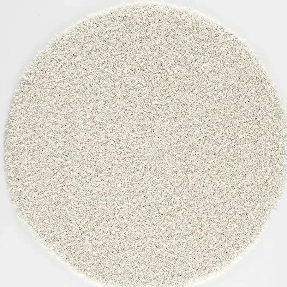 Muratap Loca Shaggy Rond Vloerkleed Creme Hoogpolig - 200 CM ROND Sale