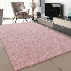Muratap Loca Shaggy Vloerkleed – Modern Uni Effen – Roze Hoogpolig & Zacht - 160x230 CM Outlet