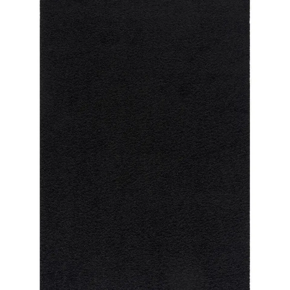 Muratap Loca Shaggy Vloerkleed – Modern Uni Effen – Zwart Hoogpolig & Zacht - 120x170 CM Best