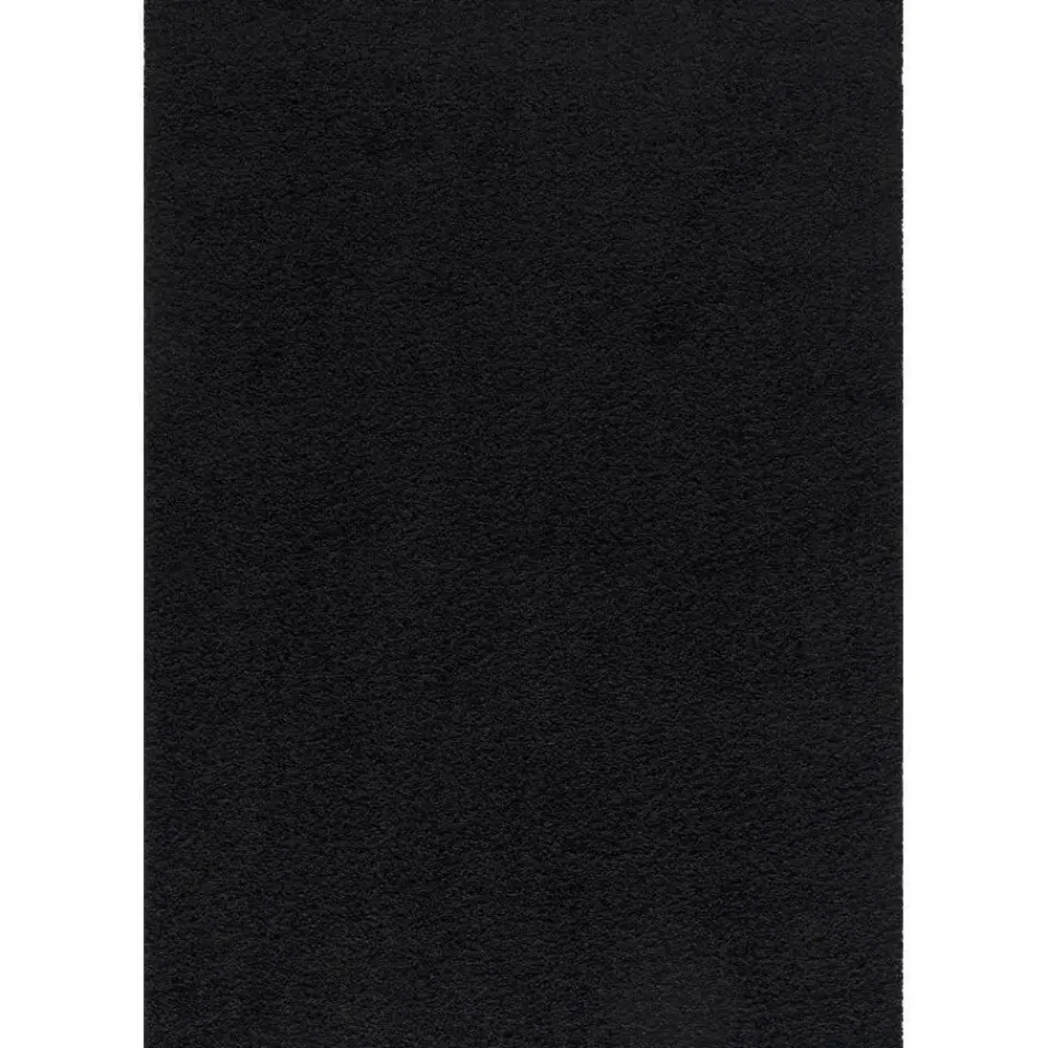 Muratap Loca Shaggy Vloerkleed – Modern Uni Effen – Zwart Hoogpolig & Zacht - 120x170 CM Best