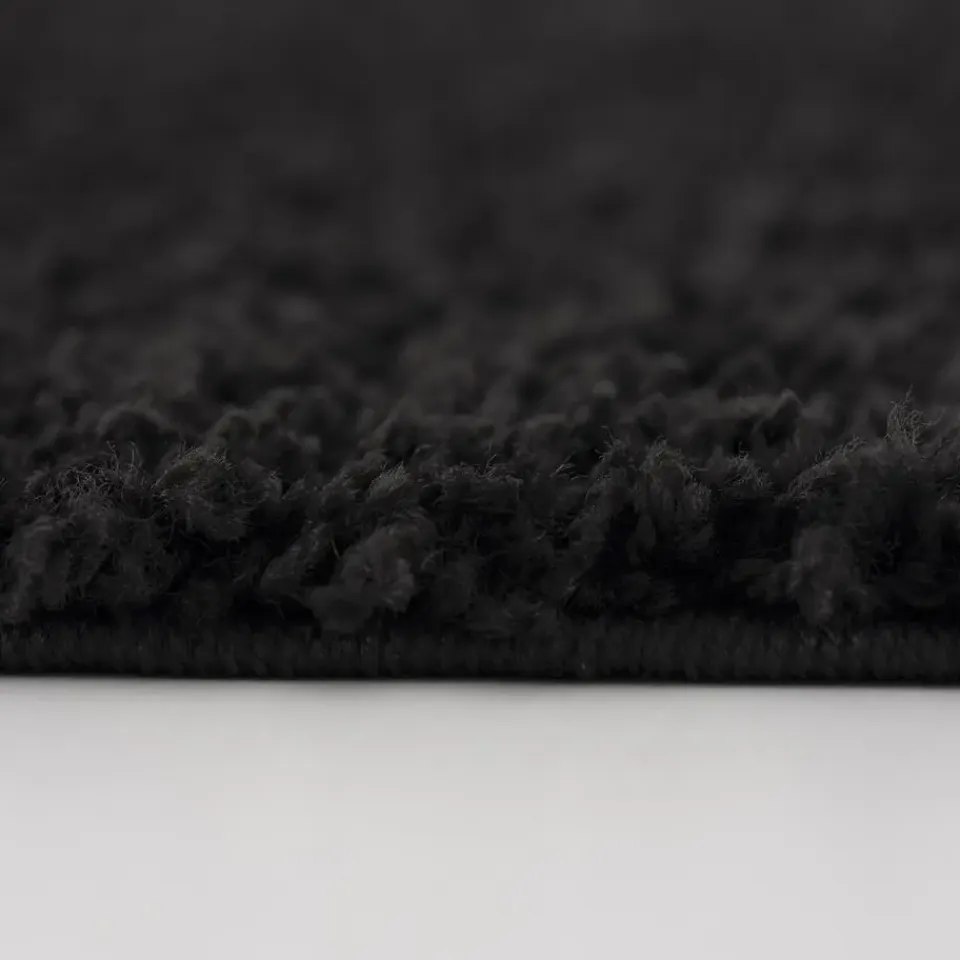 Muratap Loca Shaggy Vloerkleed – Modern Uni Effen – Zwart Hoogpolig & Zacht - 120x170 CM Best
