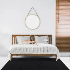 Muratap Loca Shaggy Vloerkleed – Modern Uni Effen – Zwart Hoogpolig & Zacht - 120x170 CM Best