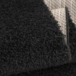 Muratap Loca Shaggy Vloerkleed – Modern Uni Effen – Zwart Hoogpolig & Zacht - 200x290 CM Best