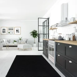 Muratap Loca Shaggy Vloerkleed – Modern Uni Effen – Zwart Hoogpolig & Zacht - 200x290 CM Best