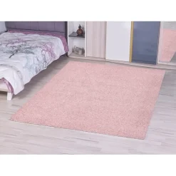Muratap Loca Shaggy Vloerkleed – Modern Uni Effen – Roze Hoogpolig & Zacht - 120x170 CM Online
