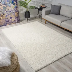 Muratap Loca Shaggy Vloerkleed Creme Hoogpolig - 140x200 CM Best