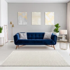 Muratap Loca Shaggy Vloerkleed Creme Hoogpolig - 200x200 CM Vierkant Outlet