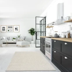 Muratap Loca Shaggy Vloerkleed Creme Hoogpolig - 200x200 CM Vierkant Outlet