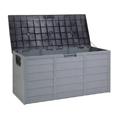 Beliani LOCARNO - Kussenbox - Grijs - 112 cm - Synthetisch materiaal