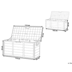Beliani LOCARNO - Kussenbox - Grijs - 112 cm - Synthetisch materiaal