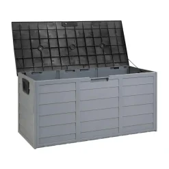Beliani LOCARNO - Kussenbox - Grijs/Zwart - 112 cm - Synthetisch materiaal Online