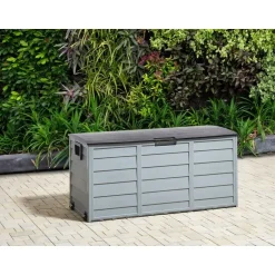 Beliani LOCARNO - Kussenbox - Grijs/Zwart - 112 cm - Synthetisch materiaal Online