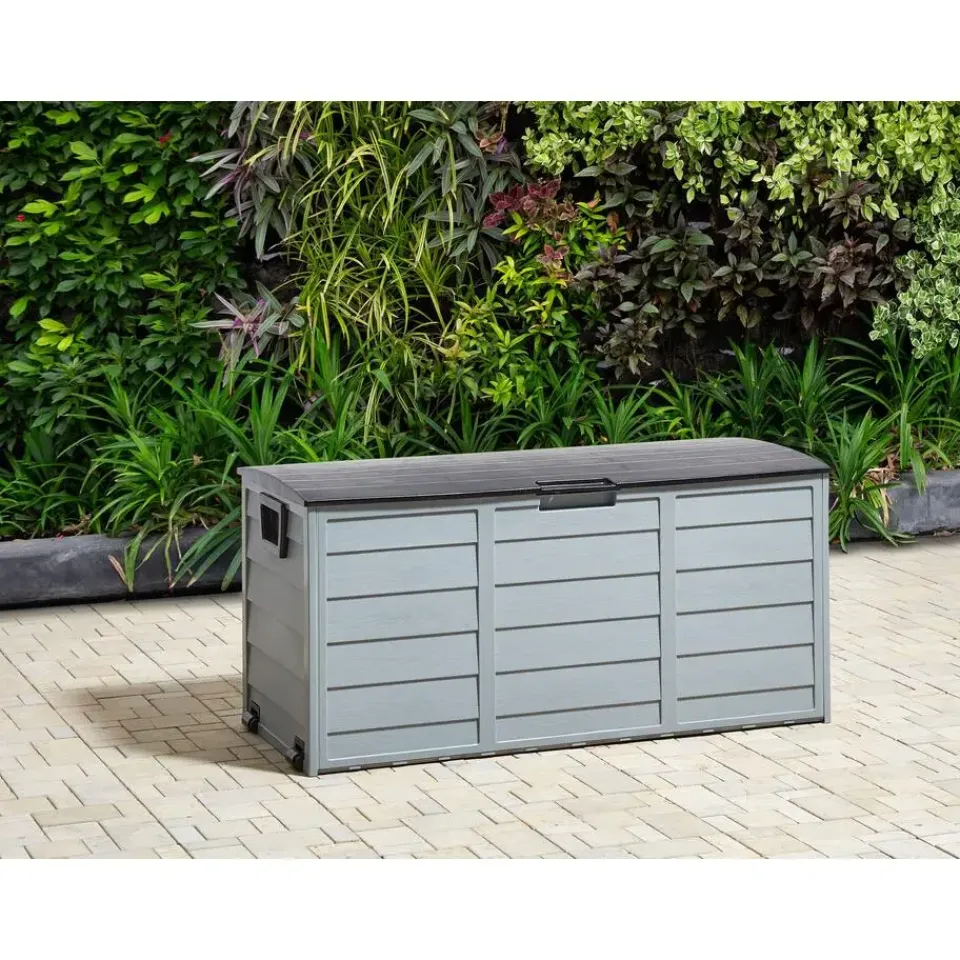 Beliani LOCARNO - Kussenbox - Grijs/Zwart - 112 cm - Synthetisch materiaal Online