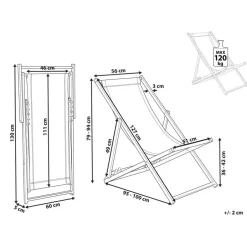 Beliani LOCRI II - Strandstoel - Grijs/Wit - Polyester Discount