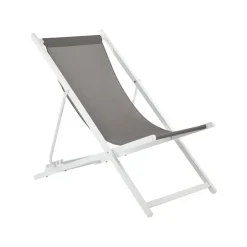 Beliani LOCRI II - Strandstoel - Grijs/Wit - Polyester Discount