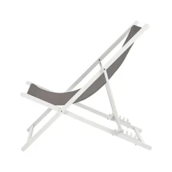 Beliani LOCRI II - Strandstoel - Grijs/Wit - Polyester Discount