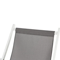 Beliani LOCRI II - Strandstoel - Grijs/Wit - Polyester Discount