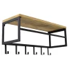 Loft24 LOFT42 Kapstok Ivory - Hout – Metaal – 6 haken en Roede - 80x36x30 Hot