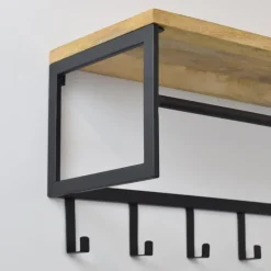 Loft24 LOFT42 Kapstok Ivory - Hout – Metaal – 6 haken en Roede - 80x36x30 Hot