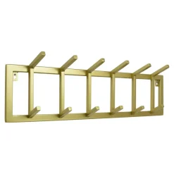 Loft24 LOFT42 Kapstok Jaimy Single - Goud – Metaal – 6 dubbele haken - 80x24x12 Sale