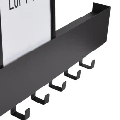 Loft24 LOFT42 Mula Wandkapstok - 61x19x6 - Zwart metaal - 6 haken Outlet