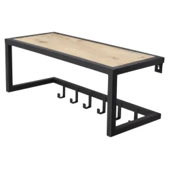 Loft24 LOFT42 Woody Kapstok - Zwart – Mangohout – Metaal Outlet