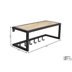 Loft24 LOFT42 Woody Kapstok - Zwart – Mangohout – Metaal Outlet