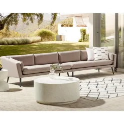 Beliani LORETELLO - Loungebank 4- zits - Beige - Polyester