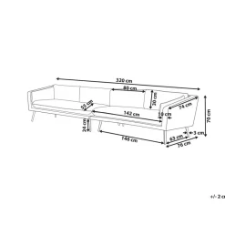 Beliani LORETELLO - Loungebank 4- zits - Beige - Polyester