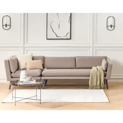 Beliani LORETELLO - Loungebank 3-zits - Beige - Links - Polyester Sale