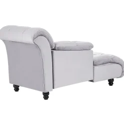 Beliani LORMONT - Chaise longue - Grijs - Rechterzijde - Fluweel Hot
