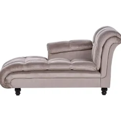Beliani LORMONT - Chaise longue - Taupe - Rechterzijde - Fluweel Sale
