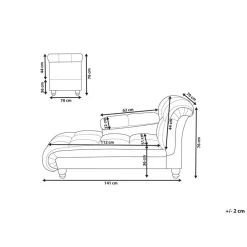 Beliani LORMONT - Chaise longue - Taupe - Rechterzijde - Fluweel Sale