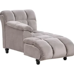 Beliani LORMONT - Chaise longue - Taupe - Rechterzijde - Fluweel Sale
