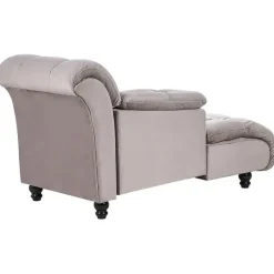 Beliani LORMONT - Chaise longue - Taupe - Rechterzijde - Fluweel Sale