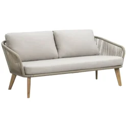 Leen Bakker Loungebank Nant - wicker/acacia taupe - 87x170x67 cm - incl. kussens Hot