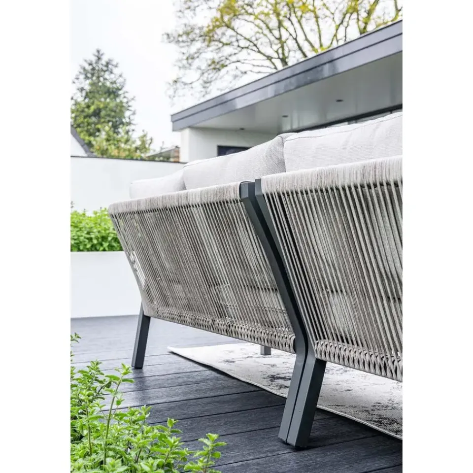 Garden Impressions Lounge-diningset Monti - zwart - 7-persoons - aluminium Discount