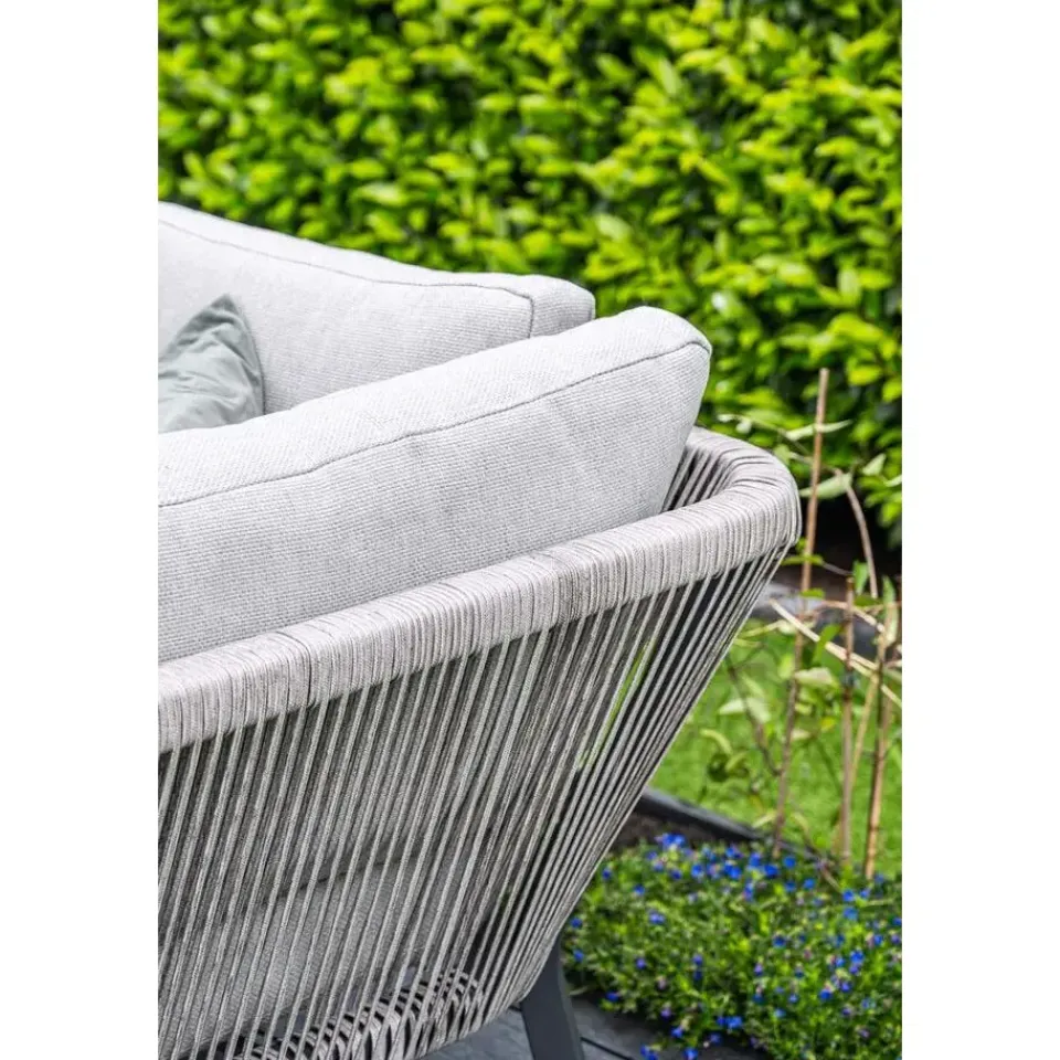 Garden Impressions Lounge-diningset Monti - zwart - 7-persoons - aluminium Discount