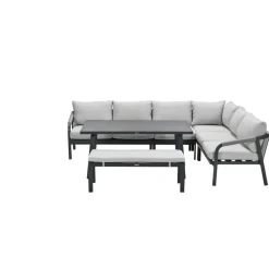 Garden Impressions Lounge-diningset Monti - zwart - 7-persoons - aluminium Discount
