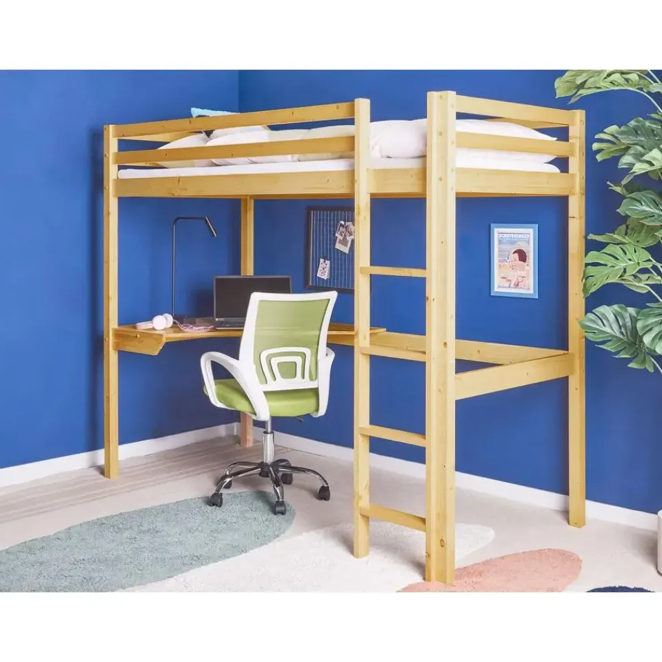 Beliani LOURY - Kinderbed - Lichtbruin - 90 x 200 cm - Dennenhout