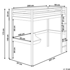 Beliani LOURY - Kinderbed - Lichtbruin - 90 x 200 cm - Dennenhout